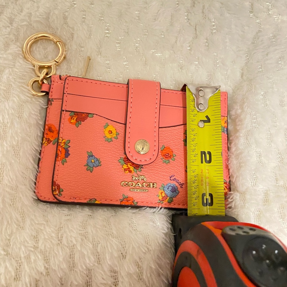 Coach Leather Card Pass Wallet Pink Compact - Picture 6 of 6